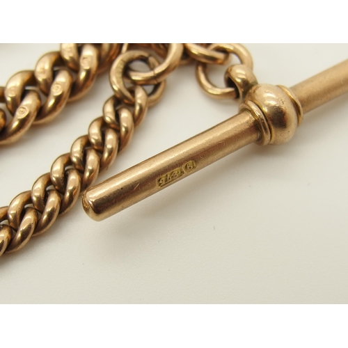 714 - A 9ct gold curb link fob chain