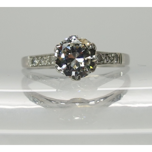 736 - A platinum diamond solitaire