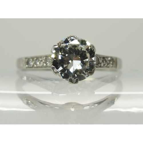 736 - A platinum diamond solitaire