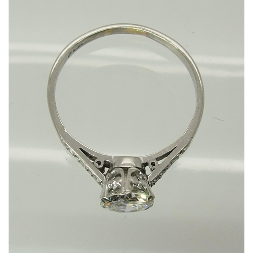 736 - A platinum diamond solitaire