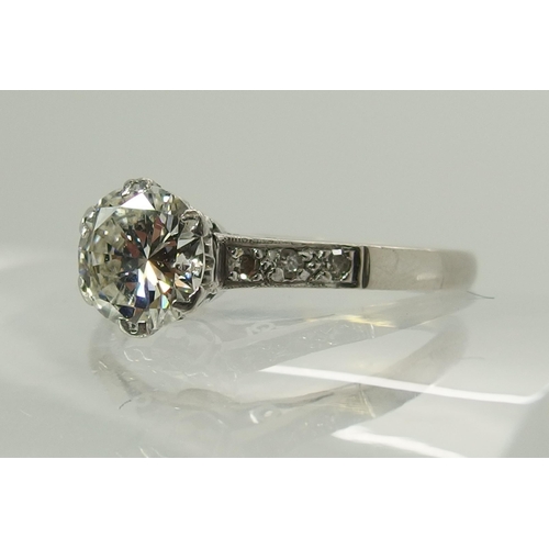 736 - A platinum diamond solitaire