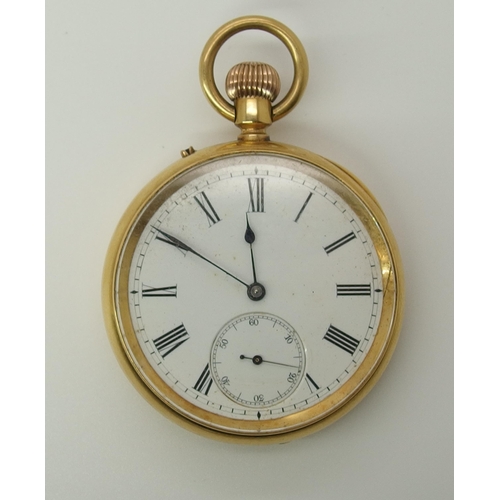 746 - An 18ct gold open face pocket watch