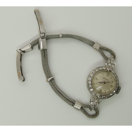 748 - A vintage ladies diamond set Zenith watch