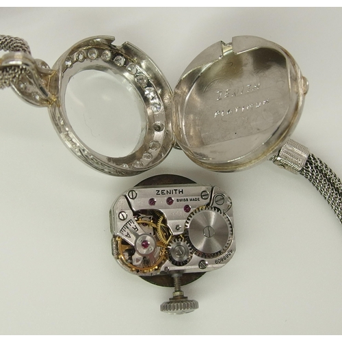 748 - A vintage ladies diamond set Zenith watch