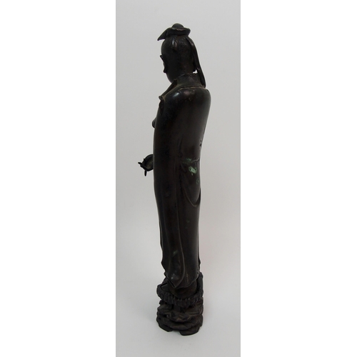 77 - A Chinese bronze figure of a Lohan