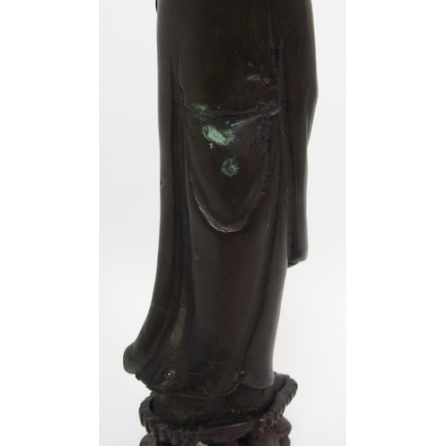 77 - A Chinese bronze figure of a Lohan