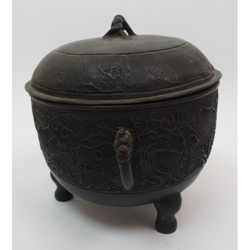 79 - A Chinese bronze censer and cover