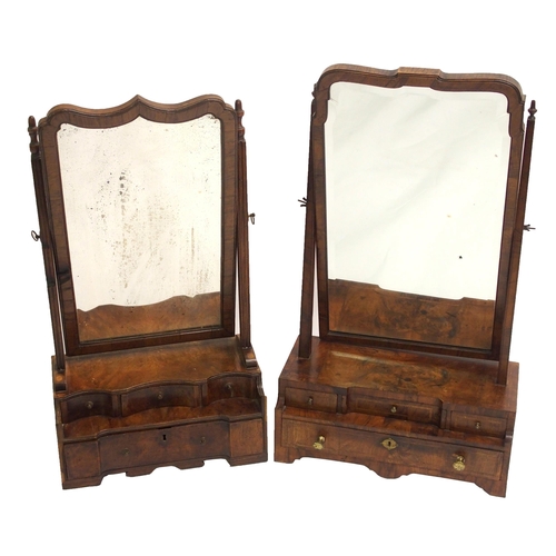 806 - A Georgian style walnut dressing table mirror