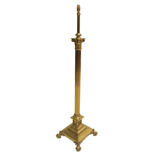 809 - A brass telescopic standard lamp