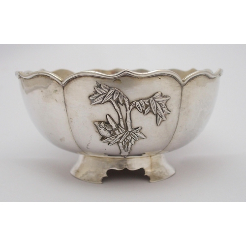 82 - A Chinese silver lobed bowl