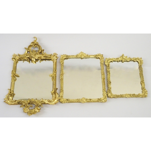 820 - A 19th Century giltwood and gesso rococo style wall mirror