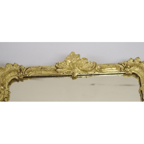 820 - A 19th Century giltwood and gesso rococo style wall mirror