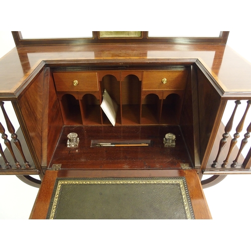 822 - An Edwardian mahogany and satinwood inlaid ladies writing desk