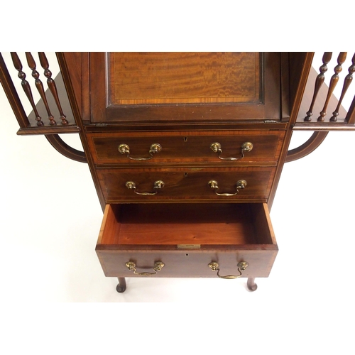 822 - An Edwardian mahogany and satinwood inlaid ladies writing desk