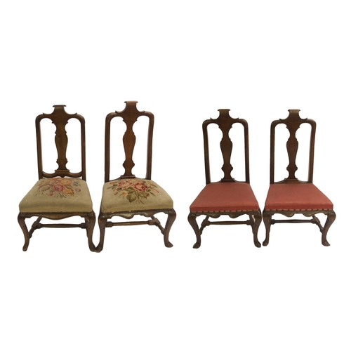 823 - A set of four Spanish walnut chairs