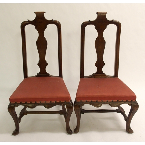 823 - A set of four Spanish walnut chairs