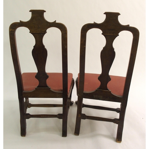 823 - A set of four Spanish walnut chairs