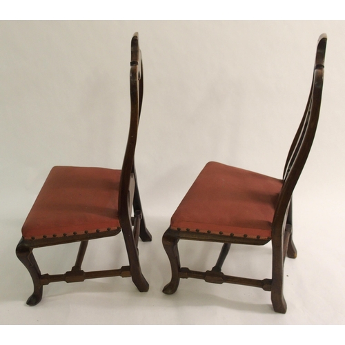 823 - A set of four Spanish walnut chairs