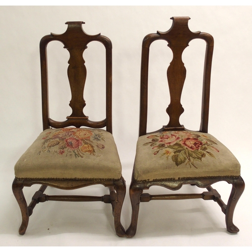 823 - A set of four Spanish walnut chairs