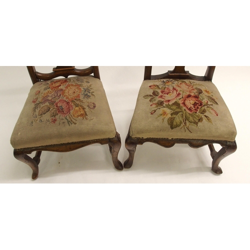 823 - A set of four Spanish walnut chairs