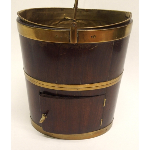 829 - A Georgian mahogany and brass bound plate bucket