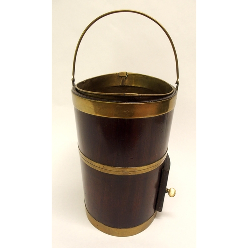 829 - A Georgian mahogany and brass bound plate bucket