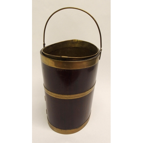 829 - A Georgian mahogany and brass bound plate bucket