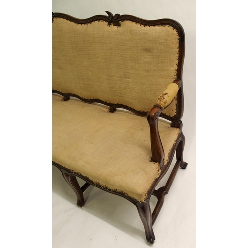 830 - A Spanish walnut four seat settee