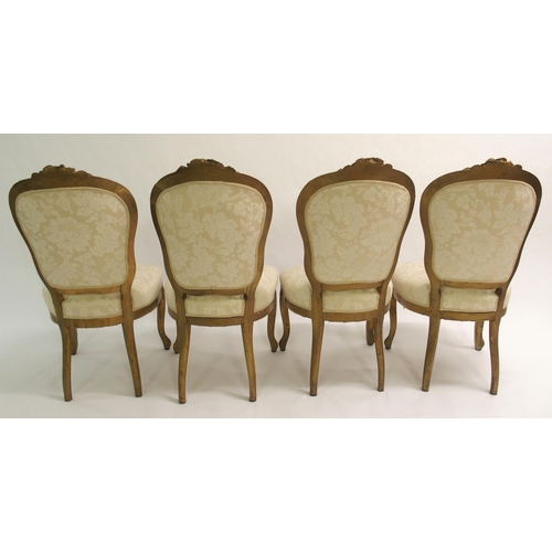 835 - A Louis XV style giltwood seven piece parlour suite