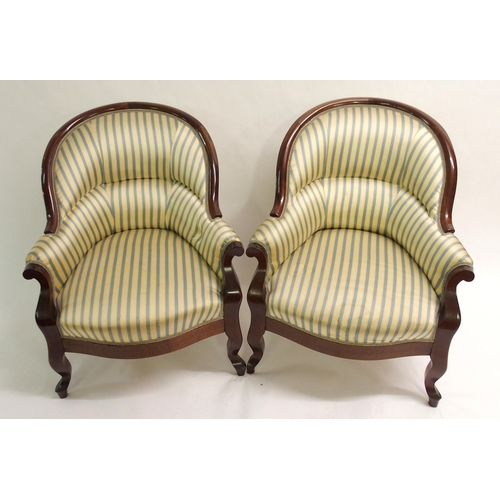 836 - A 19th Century mahogany framed three piece suite