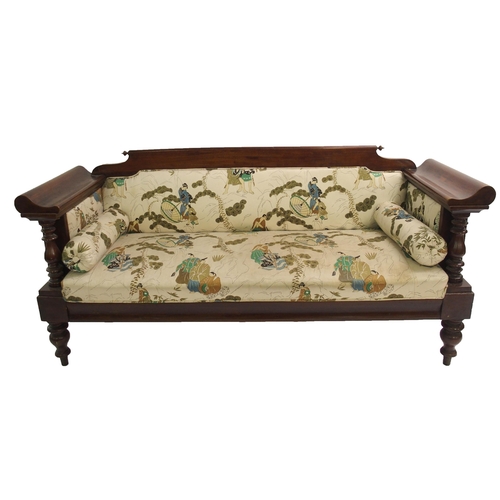 837 - A continental stained wood settee