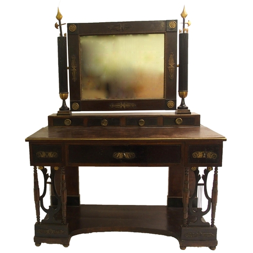 838 - An Empire ebonised dressing table