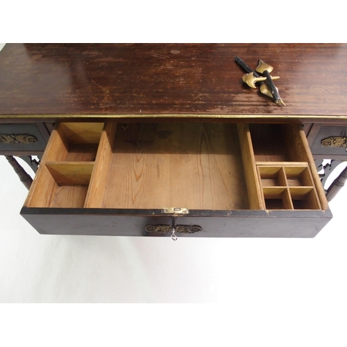 838 - An Empire ebonised dressing table