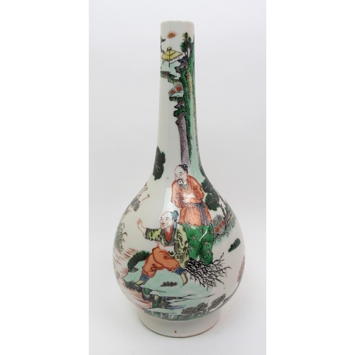 84 - A Chinese famille verte bottle vase