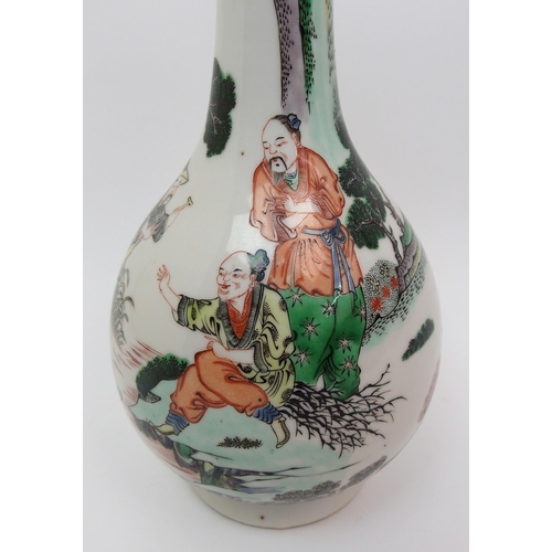 84 - A Chinese famille verte bottle vase