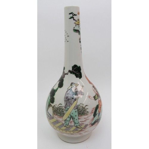 84 - A Chinese famille verte bottle vase