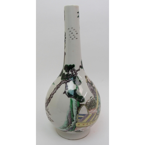 84 - A Chinese famille verte bottle vase