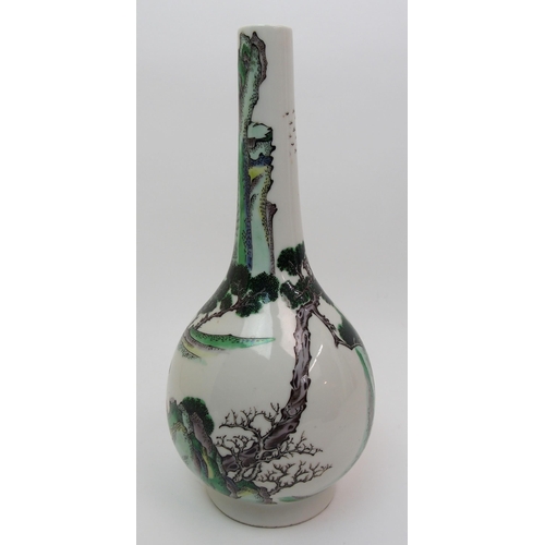 84 - A Chinese famille verte bottle vase