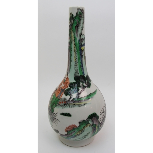 84 - A Chinese famille verte bottle vase