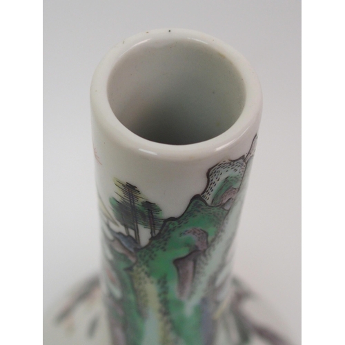 84 - A Chinese famille verte bottle vase