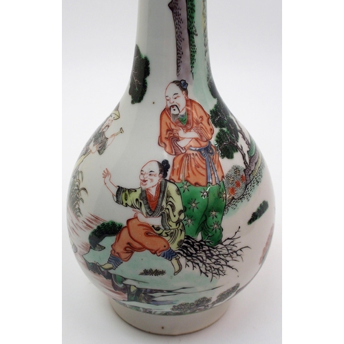 84 - A Chinese famille verte bottle vase