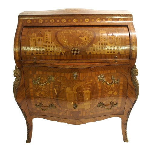 841 - An Italian marquetry bombe bureau