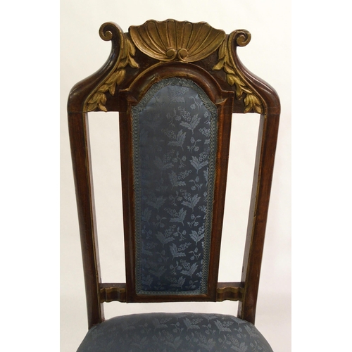 843 - A pair of Spanish stained and carved parlour chairs