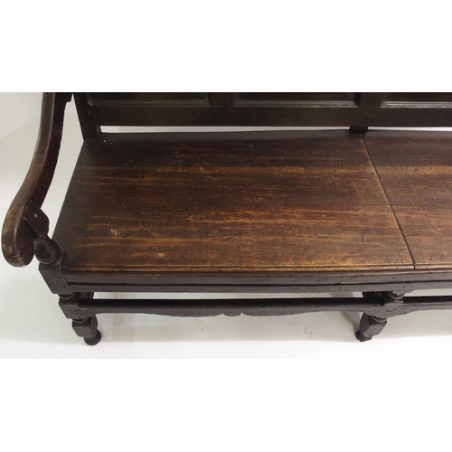 844 - A 19th Century oak four seat hall bench