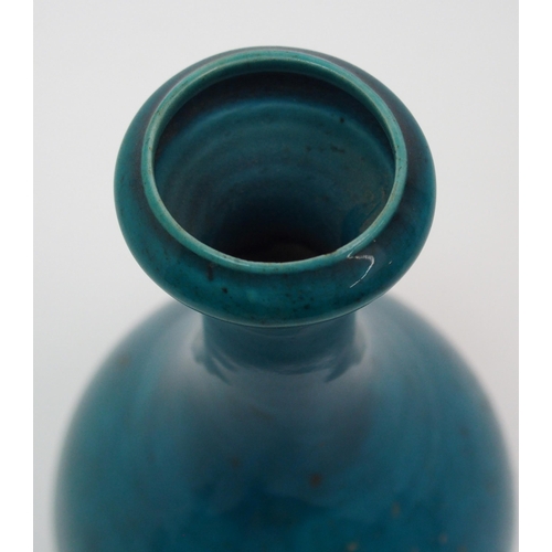 85 - A Chinese turquoise glazed bottle vase