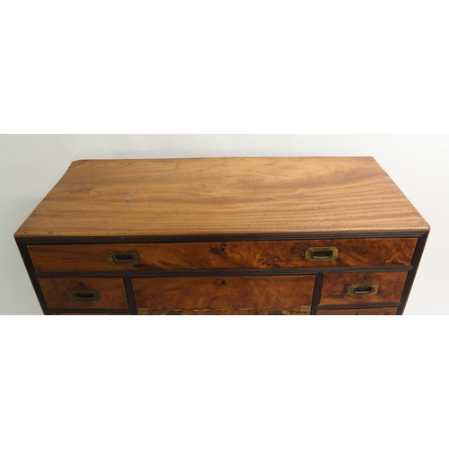 854 - A Victorian camphorwood military campaign chest