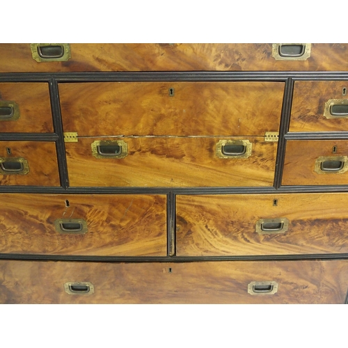 854 - A Victorian camphorwood military campaign chest