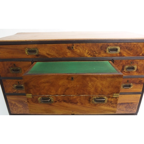 854 - A Victorian camphorwood military campaign chest