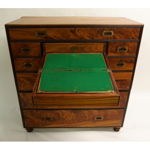 854 - A Victorian camphorwood military campaign chest