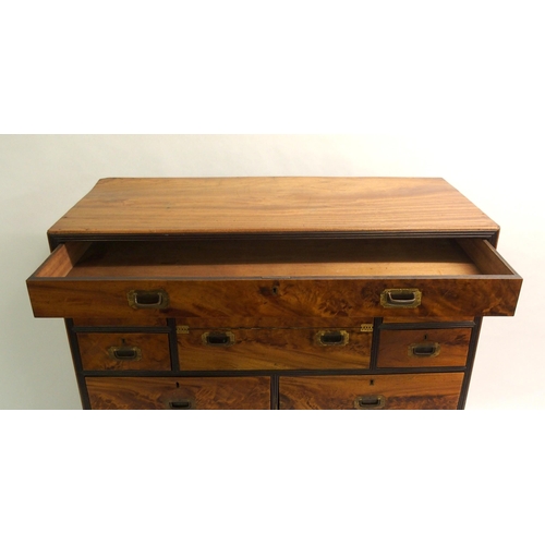 854 - A Victorian camphorwood military campaign chest